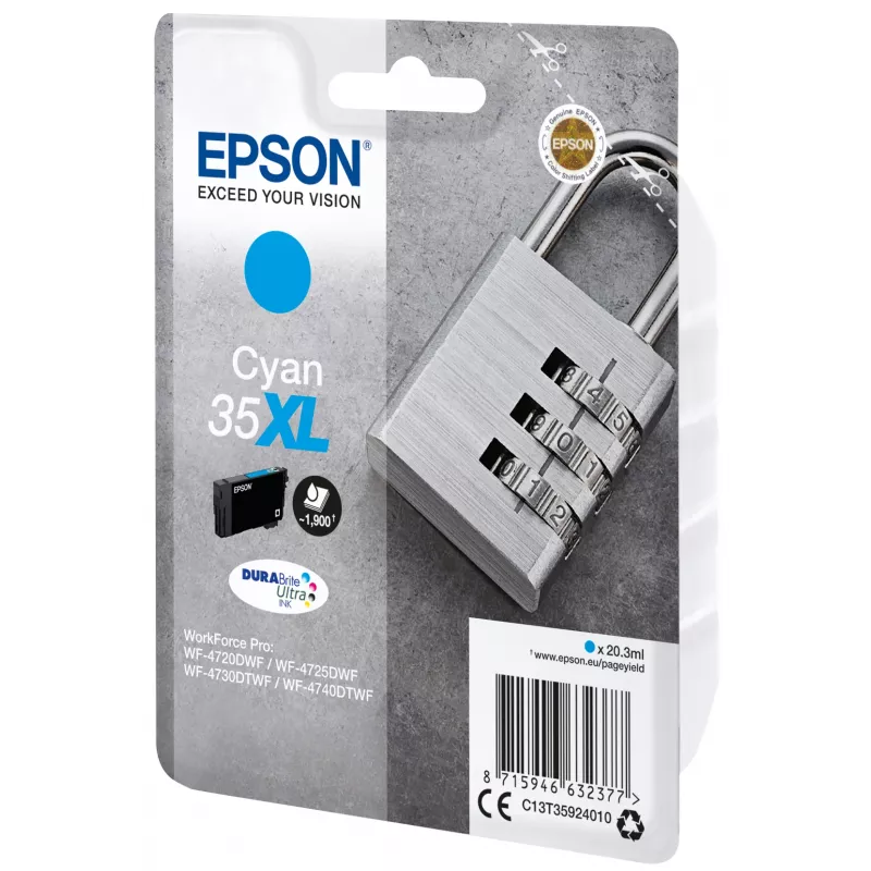 Μελανοταινία Epson Padlock Singlepack Cyan 35XL DURABrite Ultra Ink
