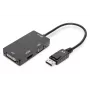 DIGITUS ASSMANN καλώδιο προσαρμογέα DisplayPort, DP - HDMI+DVI+VGA M-F/F/F, 20 cm καλώδιο πολυμέσων 3 σε 1, CE, μαύρο