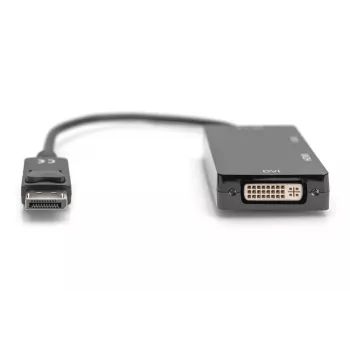 DIGITUS ASSMANN καλώδιο προσαρμογέα DisplayPort, DP - HDMI+DVI+VGA M-F/F/F, 20 cm καλώδιο πολυμέσων 3 σε 1, CE, μαύρο