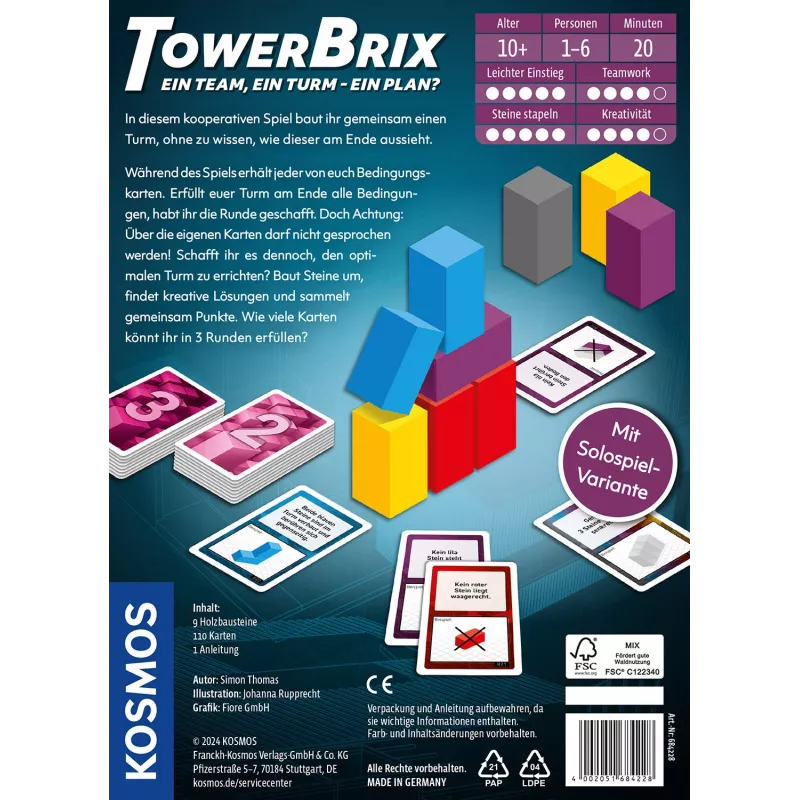 Kosmos TowerBrix 20 min Επιτραπέζιο παιχνίδι Οικογενειακό