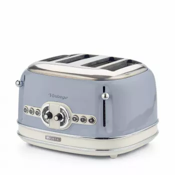 Ariete 156 Τοστιέρα Vintage 4 θέσεων, 1600 Watt, 6 βαθμίδες φρυγανίσματος, ανοξείδωτο χάλυβας βαμμένο σε παστέλ μπλε, χωρίς καλαθάκια σάντουιτς. Μπλε