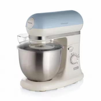 Ariete 1588 Vintage Mixer, πλανητικός μίξερ για ψωμί, πίτσα, κέικ και ζαχαροπλαστική, χωρητικότητα 5,5 L, 7 ταχύτητες, 2400 Watt, παστέλ μπλε