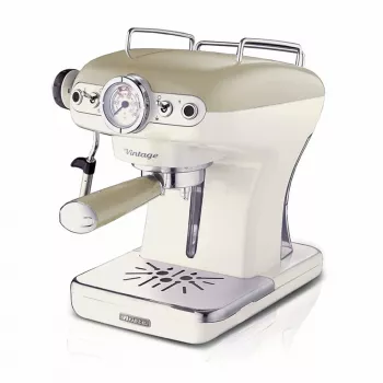 Ariete 1389 Vintage μηχανή espresso - μηχανή espresso για αλεσμένο καφέ ή ESE-Pads, σε παστέλ μπεζ χρώμα