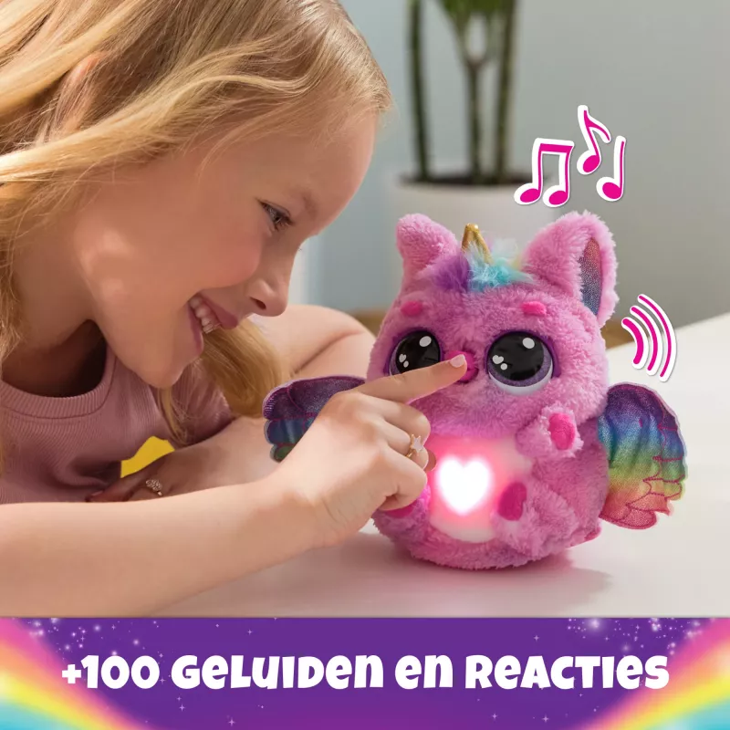 Hatchimals Alive Mystery Hatch Pufficorn Spinmaster μπαταρία AA ροζ λευκό