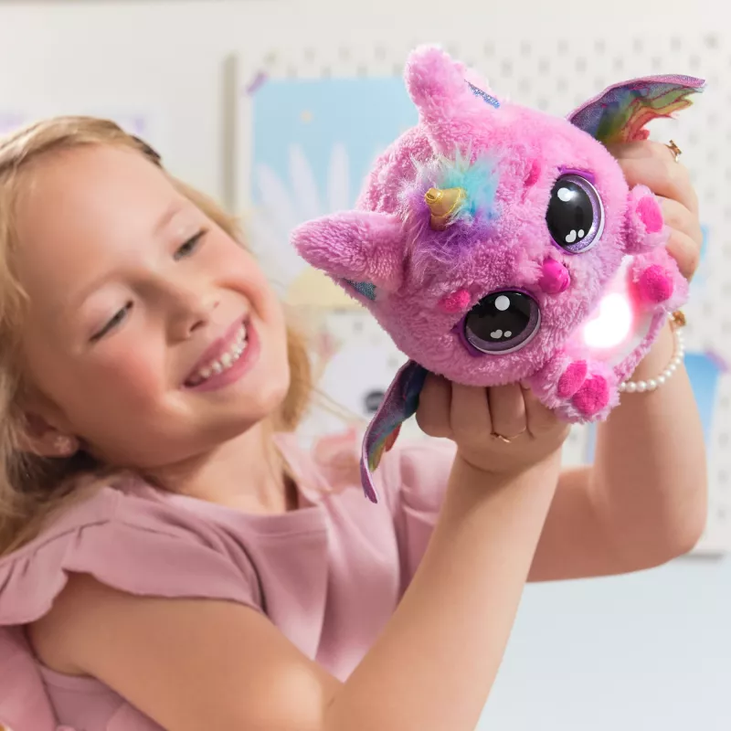 Hatchimals Alive Mystery Hatch Pufficorn Spinmaster μπαταρία AA ροζ λευκό