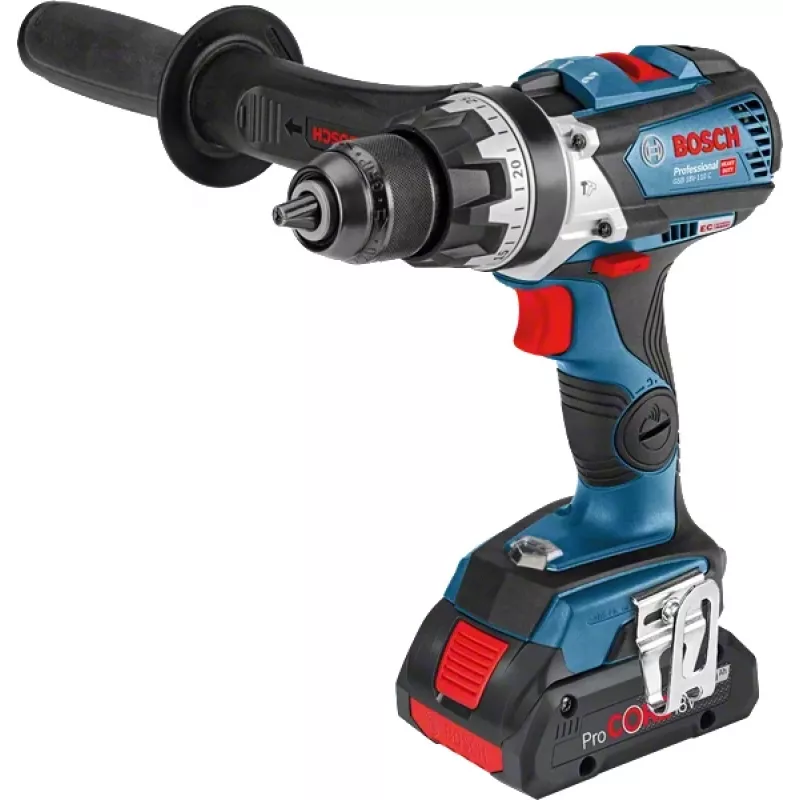 Bosch Professional GSB 18V-110 C κρουστικό δράπανο-κατσαβίδι μπαταρίας, 18 V, 2100 σ.α.λ., 2x ProCORE18V 4,0 Ah, φορτιστής, L-BOXX, μπλε/μαύρο
