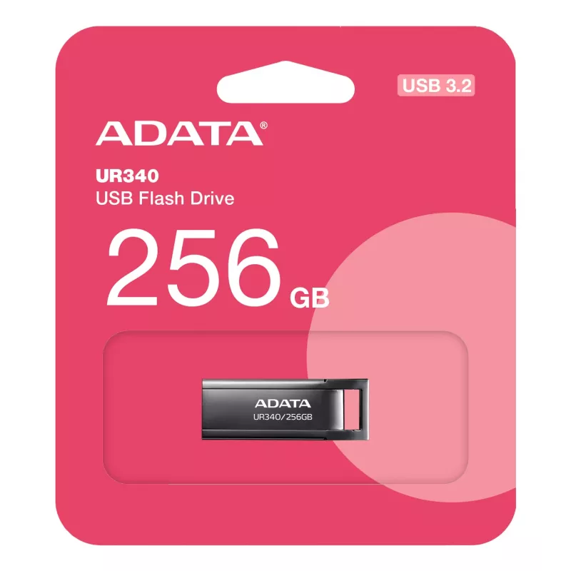 ADATA UR340 μονάδα flash USB 256 GB USB Type-A 3.2 Gen 1, ταχύτητα ανάγνωσης έως 100 MB/s, μαύρη