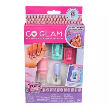Cool Maker, GO GLAM σετ συμπλήρωσης στούντιο νυχιών, σχέδια μονόκερου & γοργόνας, 80 νύχια για styling (η συσκευασία μπορεί να διαφέρει), χειροτεχνικό και δημιουργικό παιχνίδι για παιδιά από 7 ετών