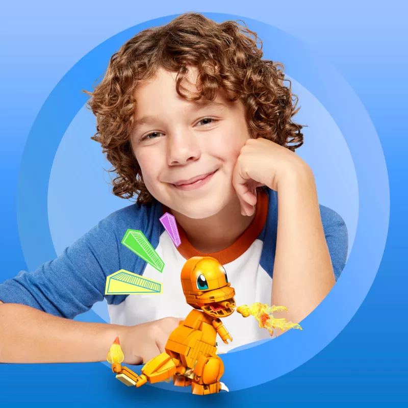 MEGA Pokémon Build & Show Charmander σετ παιχνιδιού κατασκευής, ύψος 10 cm,