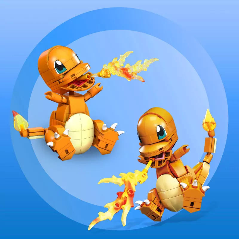MEGA Pokémon Build & Show Charmander σετ παιχνιδιού κατασκευής, ύψος 10 cm,