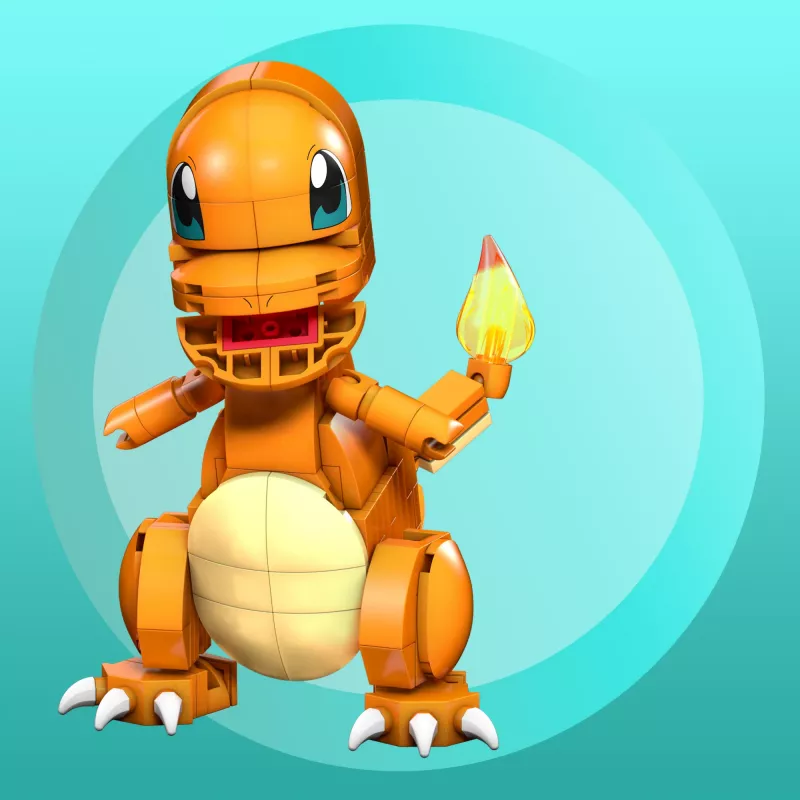 MEGA Pokémon Build & Show Charmander σετ παιχνιδιού κατασκευής, ύψος 10 cm,
