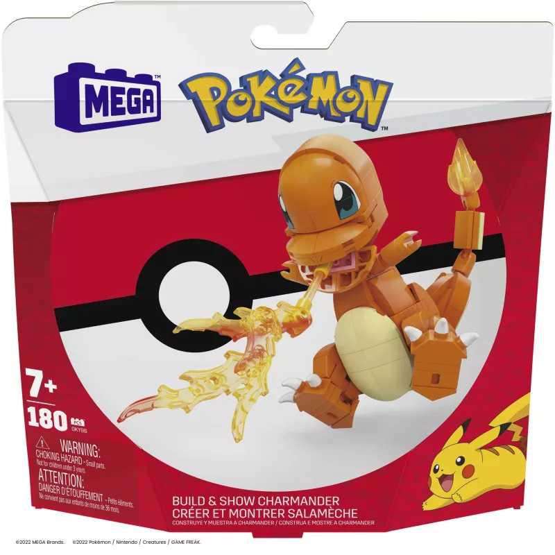 MEGA Pokémon Build & Show Charmander σετ παιχνιδιού κατασκευής, ύψος 10 cm,
