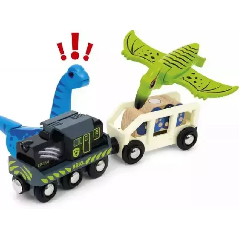 Τρένο BRIO Dinosaur Battery Train Πολύχρωμο Ξύλο 3+