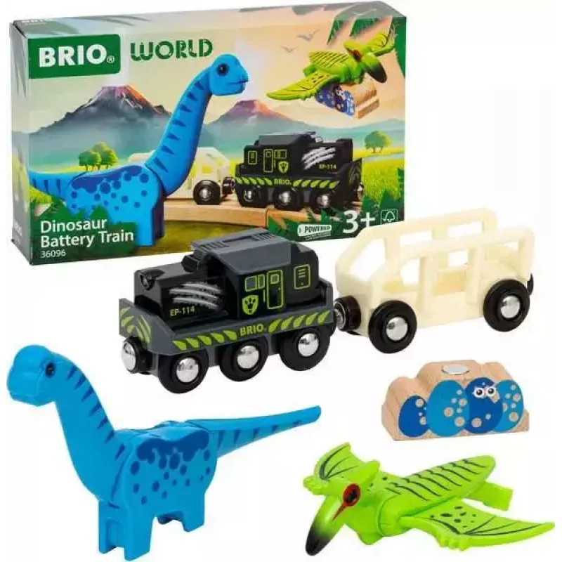 Τρένο BRIO Dinosaur Battery Train Πολύχρωμο Ξύλο 3+