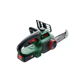 Επαναφορτιζόμενο αλυσοπρίονο Bosch UniversalChain 18 — λάμα 13,5 cm, μήκος κοπής 20 cm, μπαταρία 2,5 Ah, 3 kg