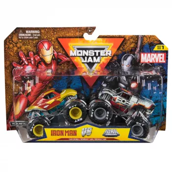Monster Jam, Marvel Επίσημο Iron Man Vs. War Machine Die-Cast Monster Trucks, κλίμακα 1:64, παιχνίδι για αγόρια και κορίτσια από 3 ετών