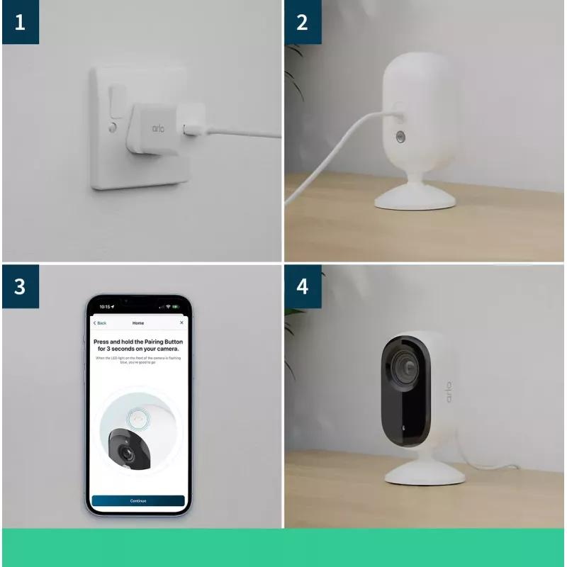 IP κάμερα ασφαλείας Arlo Essential 2K Indoor Security Camera 2 τεμ. ασύρματη εσωτερικού χώρου