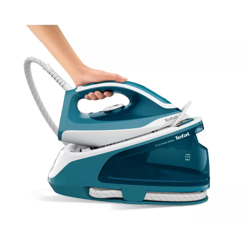Tefal Express Easy SV6131E0 σταθμός σιδερώματος ατμού, 5,8 bar, 120 g/min, εκτόξευση ατμού 350 g/min, 1,7 l, αυτόματη απενεργοποίηση, λευκό/τιρκουάζ