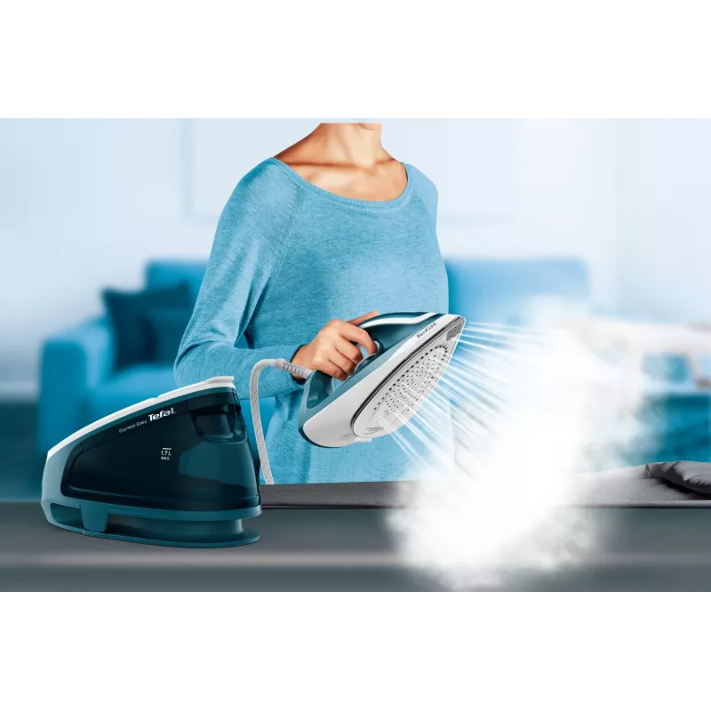 Tefal Express Easy SV6131E0 σταθμός σιδερώματος ατμού, 5,8 bar, 120 g/min, εκτόξευση ατμού 350 g/min, 1,7 l, αυτόματη απενεργοποίηση, λευκό/τιρκουάζ