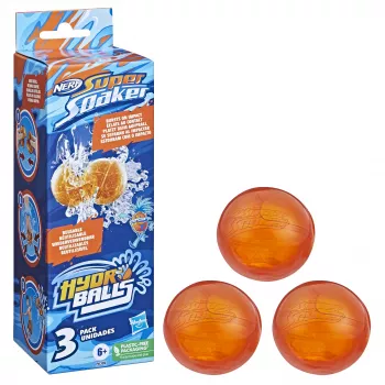 Nerf Super Soaker Hydro Balls συσκευασία 3 τεμ., επαναχρησιμοποιούμενες μπάλες νερού