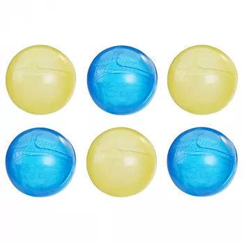 Μπαλόνια νερού HASBRO Nerf Super Soaker Hydro Balls — ενσωματωμένη δεξαμενή νερού, 6 τεμ., πλαστικό, μπλε/κίτρινο, ηλικία 6+