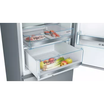 Bosch Serie 6 KGE39ALCA ψυγειοκαταψύκτης, ελεύθερης τοποθέτησης, 201 cm, καταψύκτης 94 l, C, ανοξείδωτο ατσάλι