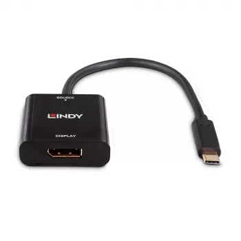 Lindy USB Type C σε DisplayPort 4K144 μετατροπέας, USB Type-C, έξοδος DisplayPort, 3840 x 2160 pixel