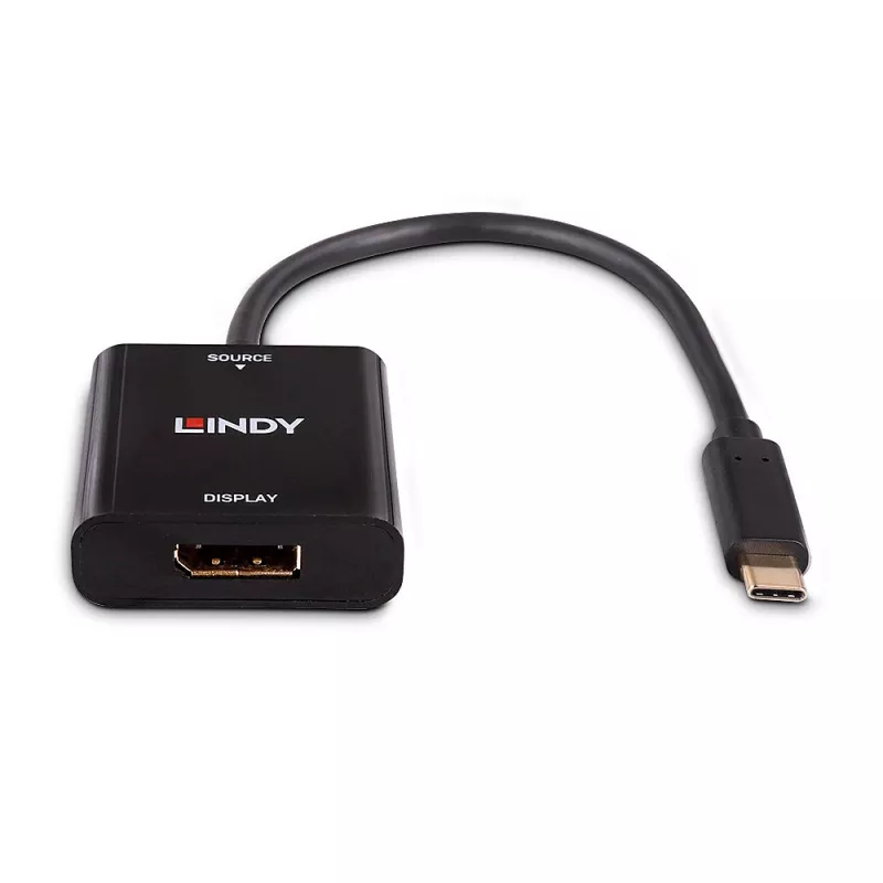 Lindy USB Type C σε DisplayPort 4K144 μετατροπέας, USB Type-C, έξοδος DisplayPort, 3840 x 2160 pixel
