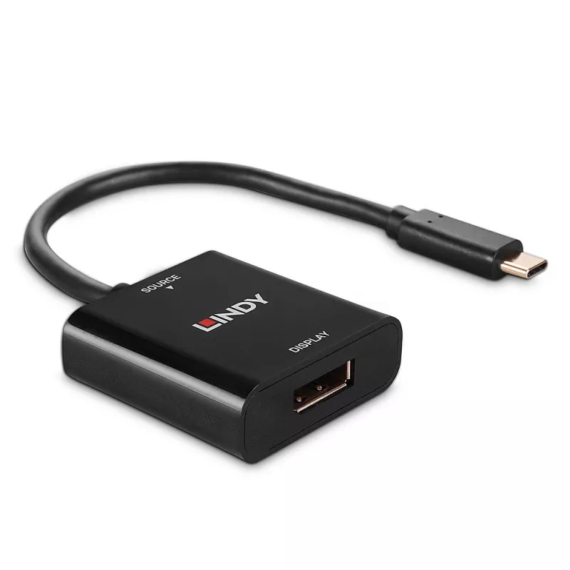 Lindy USB Type C σε DisplayPort 4K144 μετατροπέας, USB Type-C, έξοδος DisplayPort, 3840 x 2160 pixel