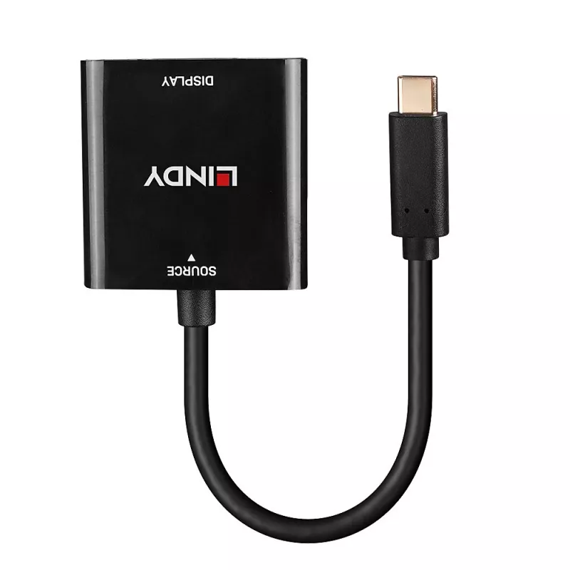 Lindy USB Type C σε DisplayPort 4K144 μετατροπέας, USB Type-C, έξοδος DisplayPort, 3840 x 2160 pixel