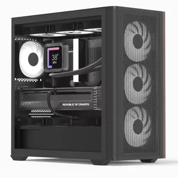 Mini Tower PC Aerocool D301A Μαύρο Ξύλο ATX τροφοδοτικό