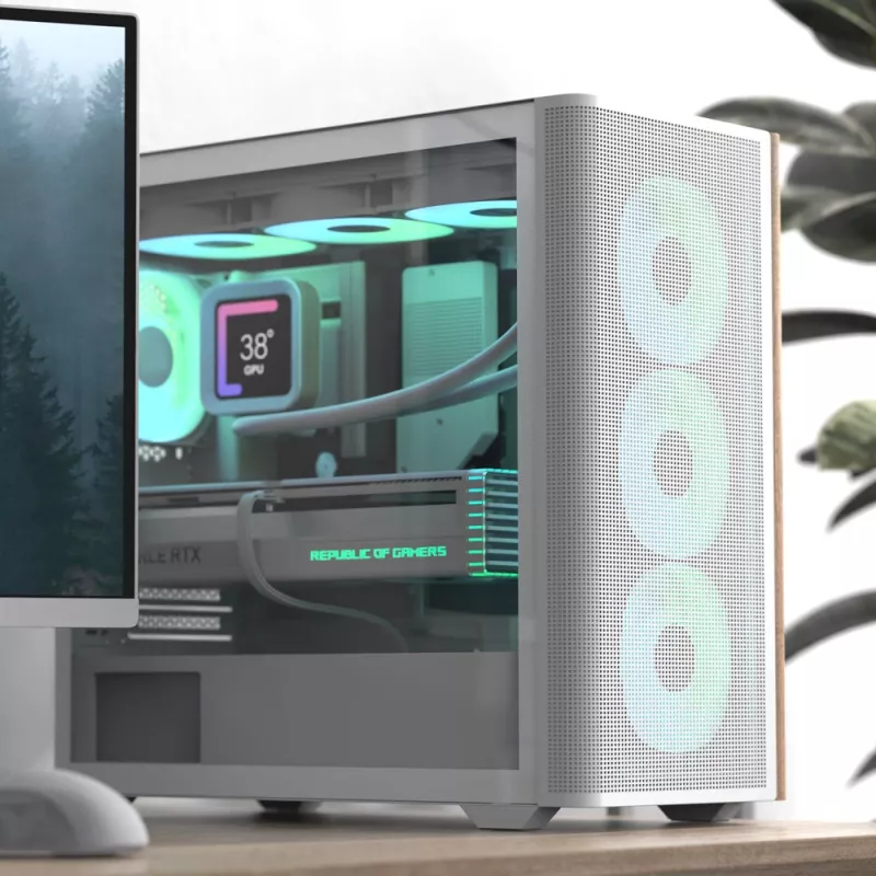 Mini Tower PC Aerocool D301A Μαύρο Ξύλο ATX τροφοδοτικό