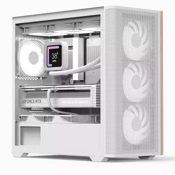 Aerocool D301A Mini Tower Λευκό, Ξύλο
