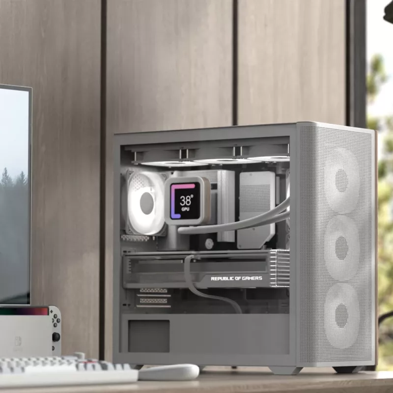Aerocool D301A Mini Tower Λευκό, Ξύλο