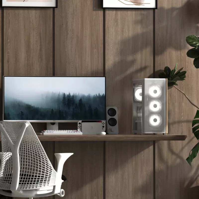 Aerocool D301A Mini Tower Λευκό, Ξύλο