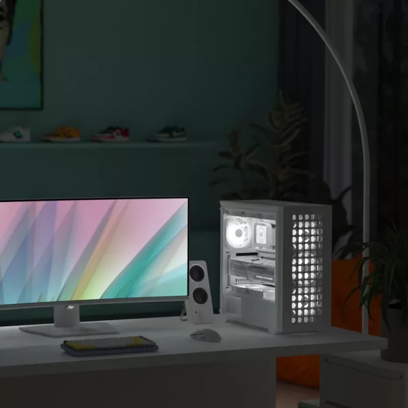 Aerocool D301A Mini Tower Λευκό, Ξύλο