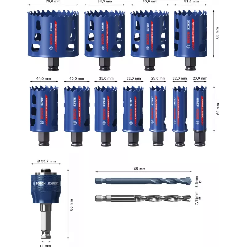 Bosch 2 608 900 447 σετ πριονιών τρυπανιού 11 τεμ.