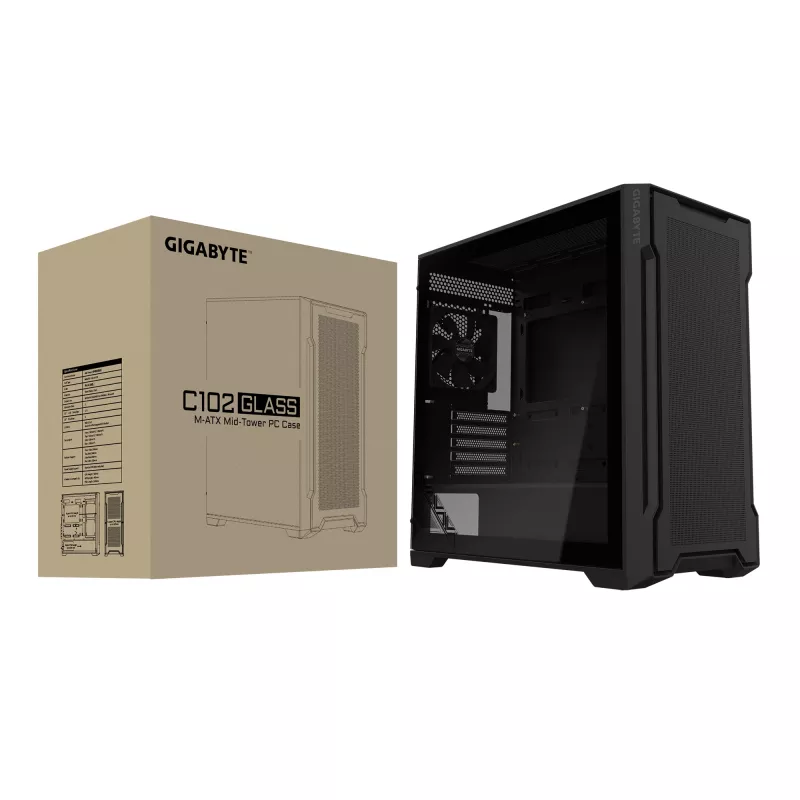 GIGABYTE C102 GLASS Midi Tower Μαύρο