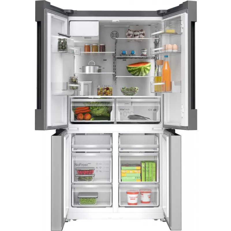 Bosch Serie 6 KFI96APEA ψυγειοκαταψύκτης French Door, 574 l (375 l ψυγείο + 199 l καταψύκτης), ενεργειακή κλάση E, Home Connect, βουρτσισμένο ανοξείδωτο ατσάλι
