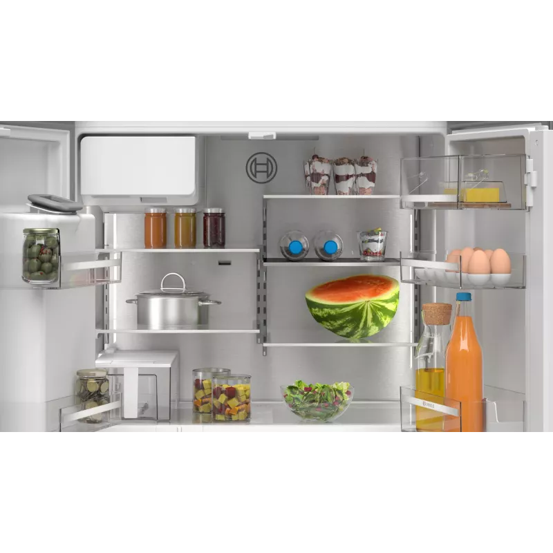 Bosch Serie 6 KFI96APEA ψυγειοκαταψύκτης French Door, 574 l (375 l ψυγείο + 199 l καταψύκτης), ενεργειακή κλάση E, Home Connect, βουρτσισμένο ανοξείδωτο ατσάλι