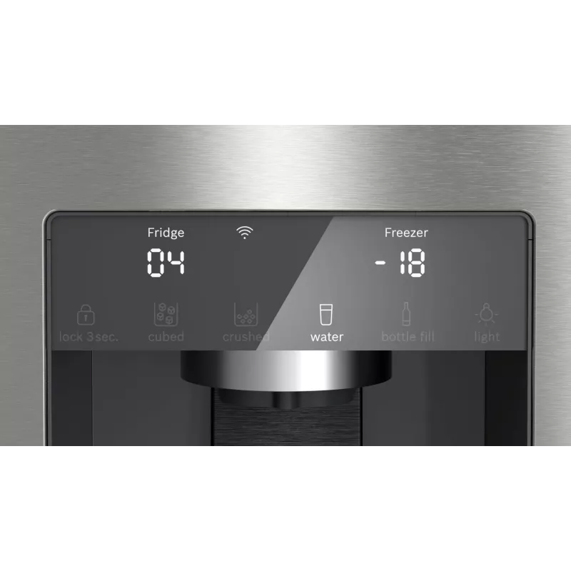 Bosch Serie 6 KFI96APEA ψυγειοκαταψύκτης French Door, 574 l (375 l ψυγείο + 199 l καταψύκτης), ενεργειακή κλάση E, Home Connect, βουρτσισμένο ανοξείδωτο ατσάλι