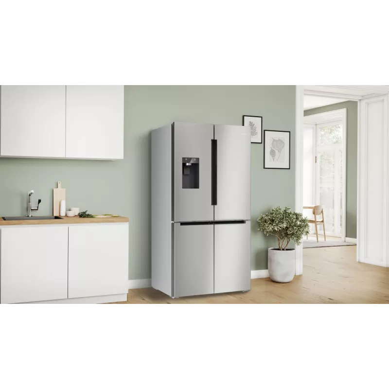 Bosch Serie 6 KFI96APEA ψυγειοκαταψύκτης French Door, 574 l (375 l ψυγείο + 199 l καταψύκτης), ενεργειακή κλάση E, Home Connect, βουρτσισμένο ανοξείδωτο ατσάλι