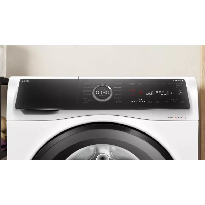 Bosch Serie 8 WNC254A40 πλυντήριο-στεγνωτήριο ελεύθερο μπροστινής φόρτωσης λευκό