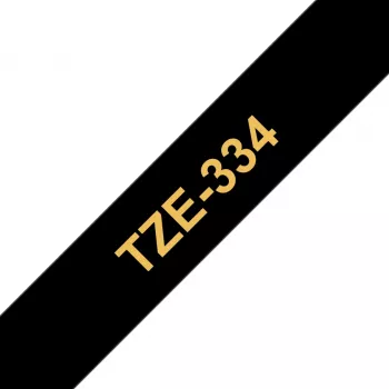 Labelband Brother TZE334 12 mm Χρυσό σε Μαύρο