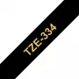Labelband Brother TZE334 12 mm Χρυσό σε Μαύρο