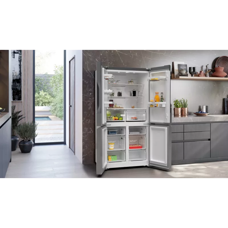 Siemens iQ300 KF96NVPEA ψυγείο side-by-side French Door, 605 l (405 l + 200 l), ασημί