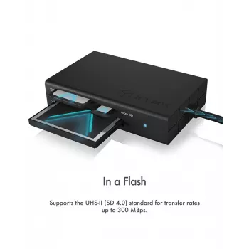ICY BOX IB-CR401-C3 Αναγνώστης καρτών USB 3.2 Gen 1 (3.1 Gen 1) Type-C Μαύρο