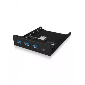 ICY BOX IB-HUB1418-i3 μπροστινό πάνελ 3,5 ιντσών με διανομέα USB 3.0, 3x USB Type-A, 1x USB Type-C, μαύρο