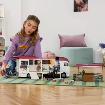 schleich HORSE CLUB Μεταφορέας αλόγων, Κτίριο, Κάμπινγκ, Στάβλος, Άλογα, Ιππικός αγώνας, 5 ετών, Πολύχρωμο, Πλαστικό