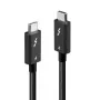 Lindy Καλώδιο Thunderbolt 4 1m, 40 Gbit/s, παθητικό, βύσμα αρσενικό, βύσμα αρσενικό, 1 m, 40 Gbit/s, μαύρο, νικέλιο/χρυσός